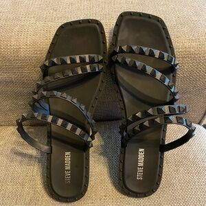 Steve Madden Black Studded Sandals